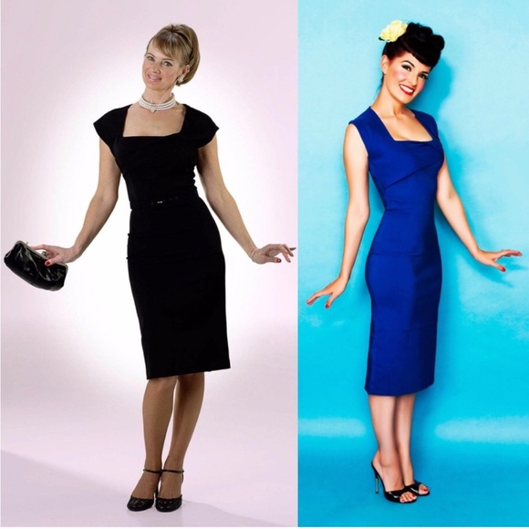 Tatyana “Ella” Black Wiggle Classic Pencil Dress Bettie Paige - Picture 10 of 10